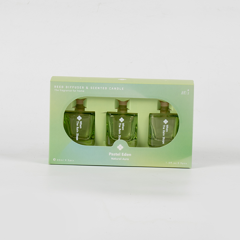 Conjunto de difusor de palheta de garrafa quadrada 3PCS set-3PCS conjunto de aroma