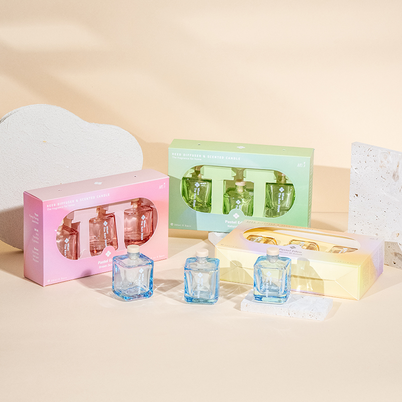 Conjunto de difusor de palheta de garrafa quadrada 3PCS set-3PCS conjunto de aroma