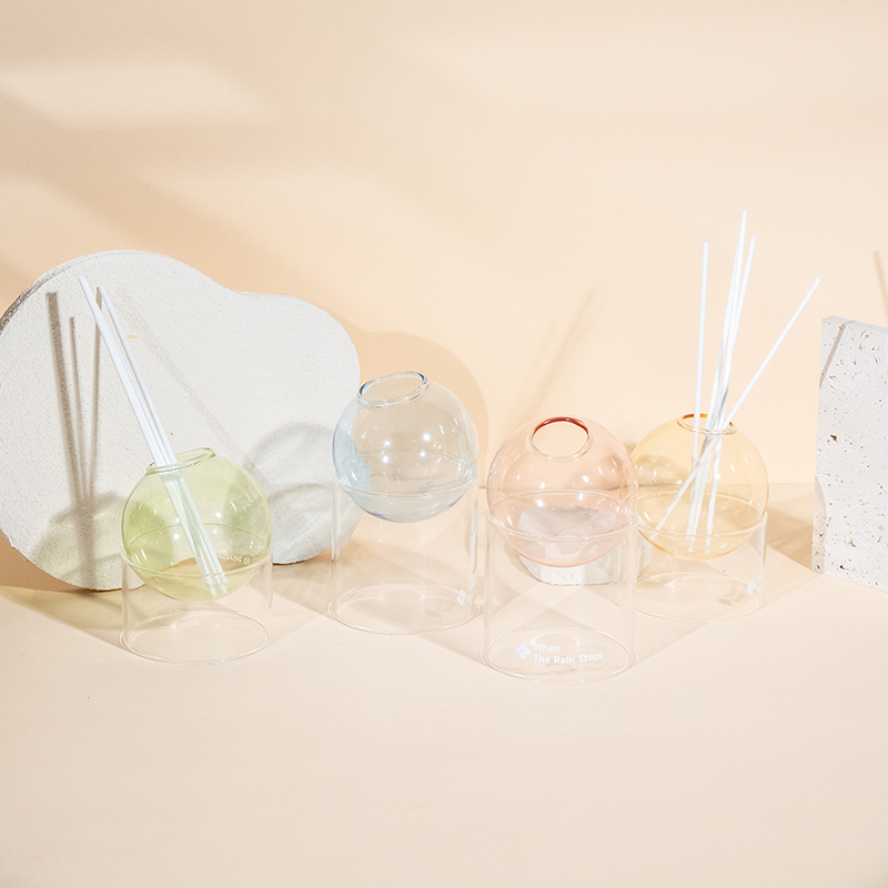 Base de vidro transparente, aromaterapia estilo difusor de palheta tipo bola de vidro