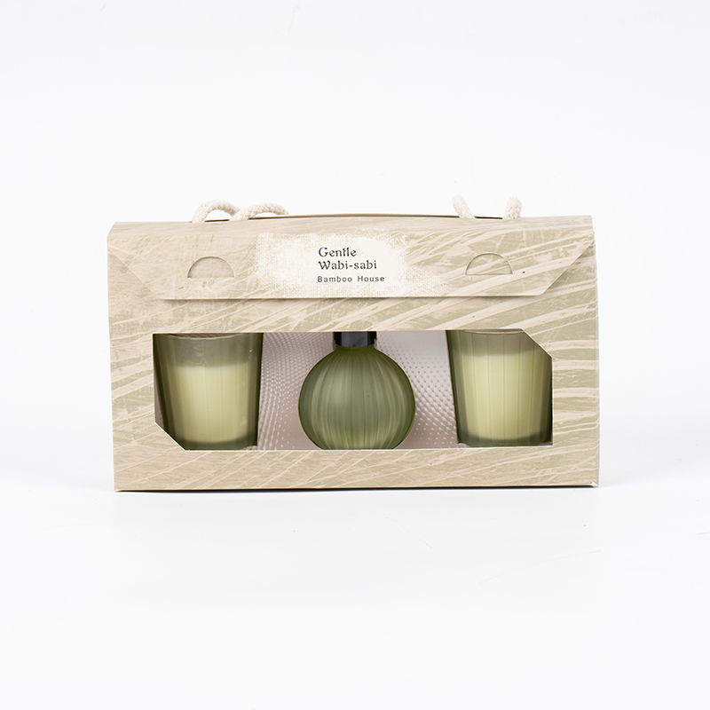 Vidros pequenos listrados verticais velas perfumadas X2 Frasco difusor de palheta volátil com listras verticais