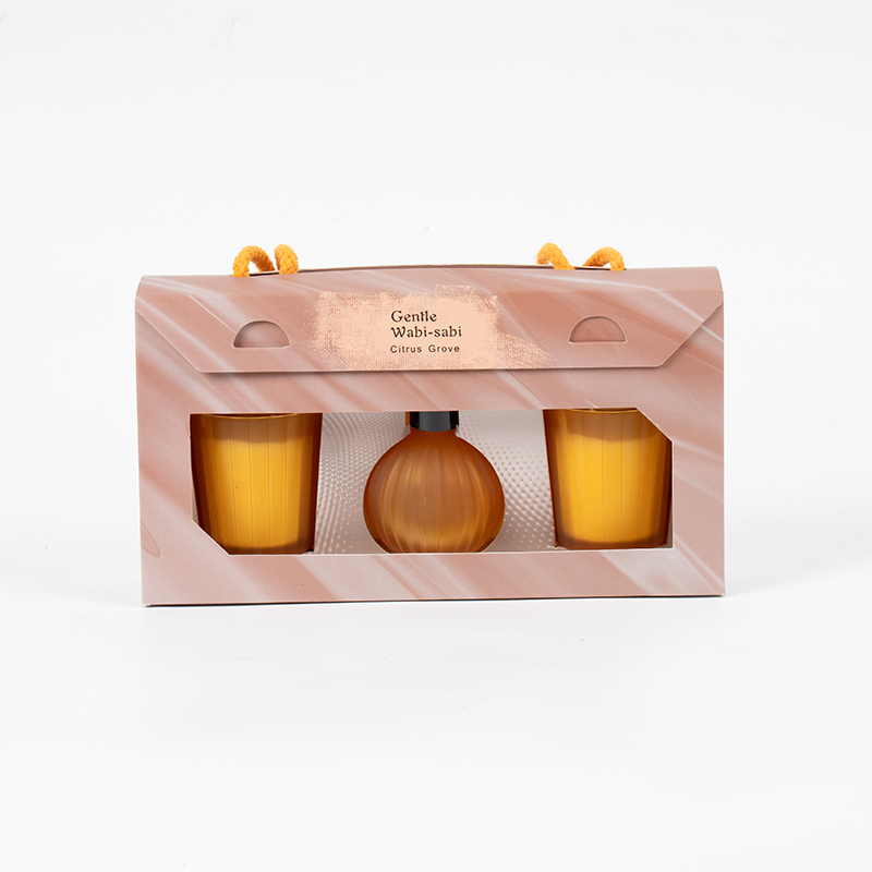 Vidros pequenos listrados verticais velas perfumadas X2 Frasco difusor de palheta volátil com listras verticais