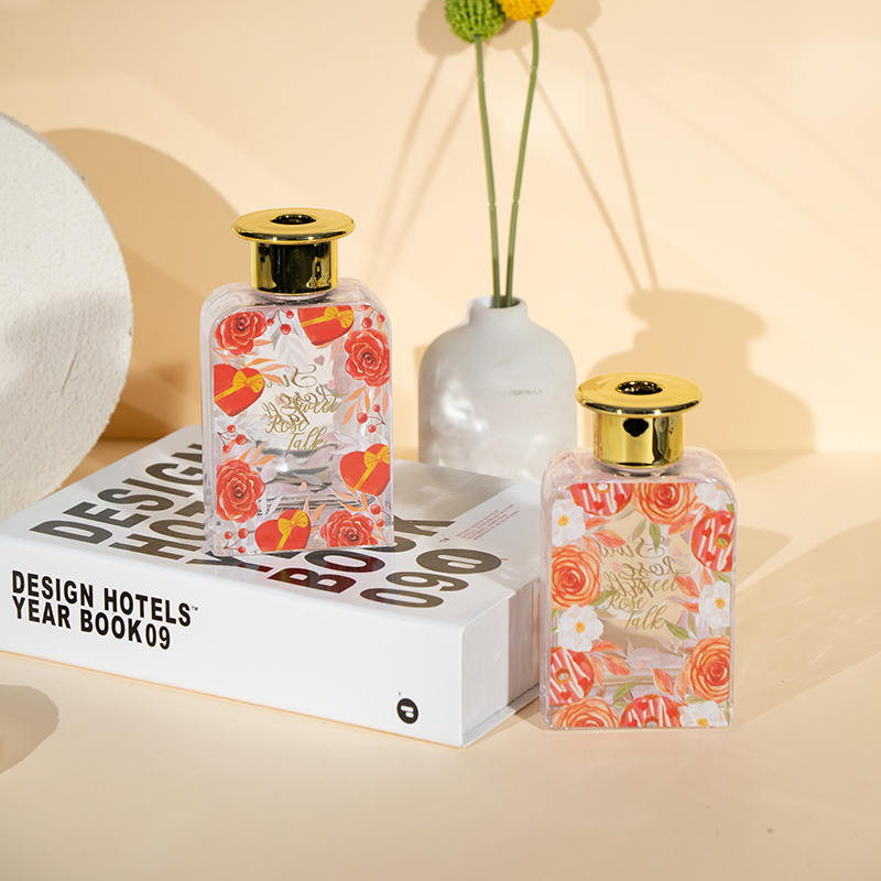 Frasco de vidro quadrado alto para dia dos namorados difusor de palheta - coleção de óleo premium para namorados